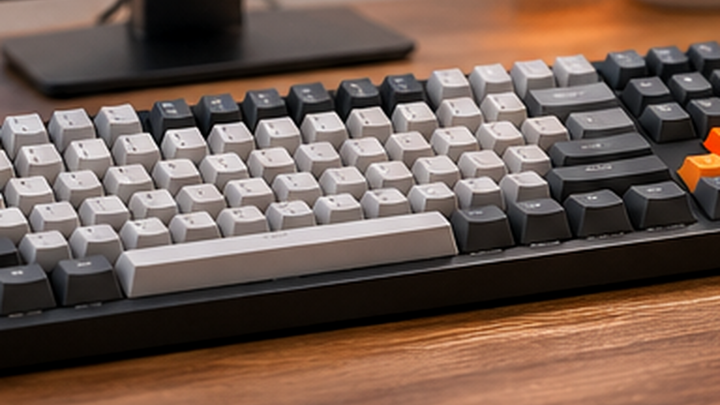 Best 75% Keyboard for Programming in a modern developer desk setup with monitor and accessories