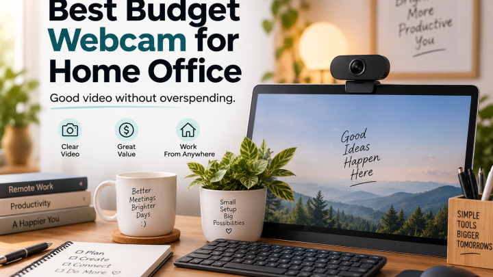 Best Budget Webcam for Home Office on a modern video meeting workspace