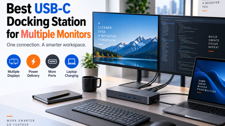 Best USB-C docking station comparison for multiple monitors, laptops, ports, charging, and professional desk setups
