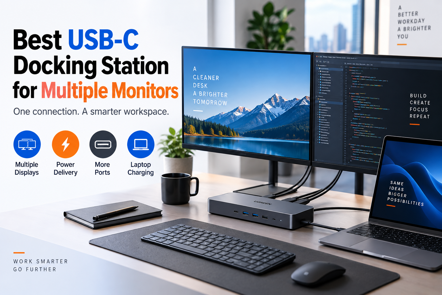 Best USB-C docking station comparison for multiple monitors, laptops, ports, charging, and professional desk setups